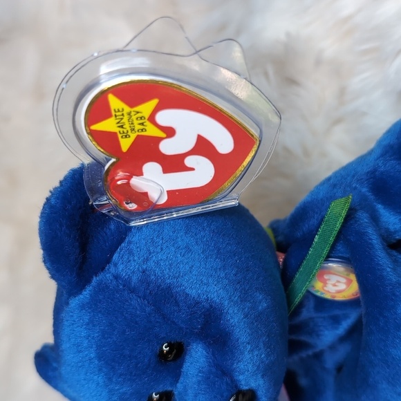 TY Beanie Baby CLUBBY the Royal Blue Teddy Bear - Picture 9 of 10